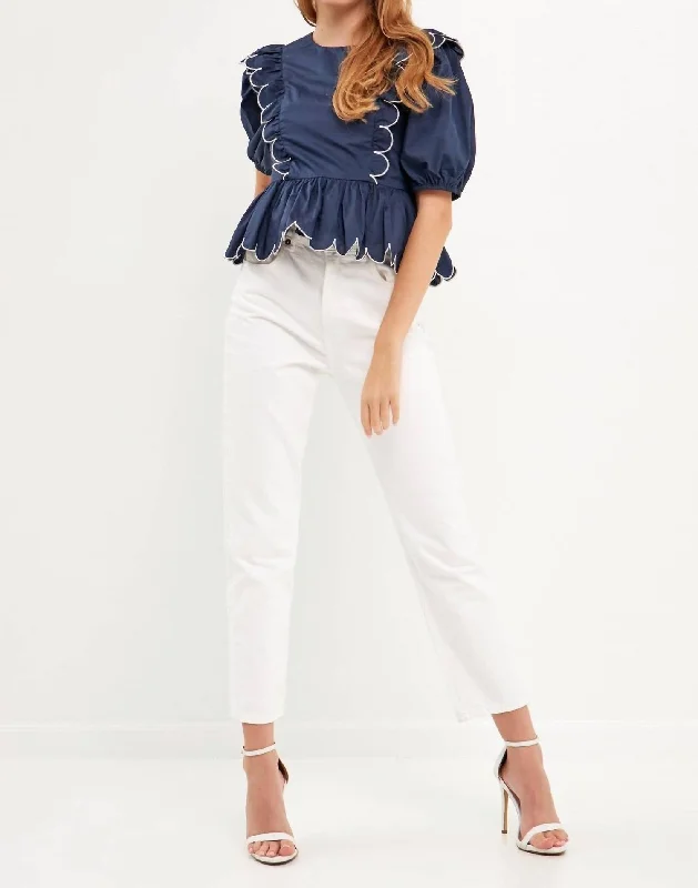 Holiday Sale Believe In Me Top In Blue