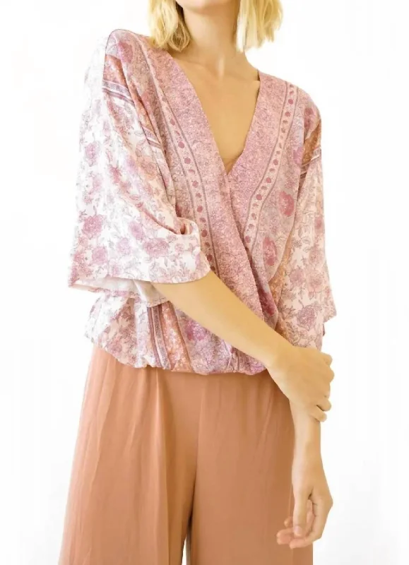 Limited Time Offer Boho Wrap Blouse In Lavender
