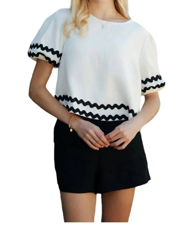 New Markdowns Boucle Ric-Rac Top In White