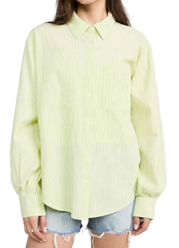 Final Sale Boyfriend Shirt In Limeade