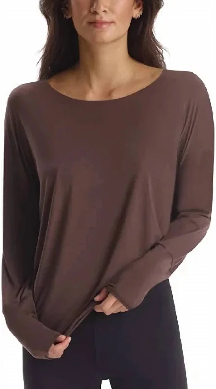 Value Deals Butter Long Sleeve Oversized Tee In Seal