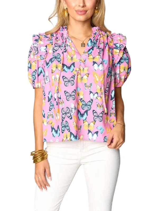 Markdowns Butterfly Top In Purple