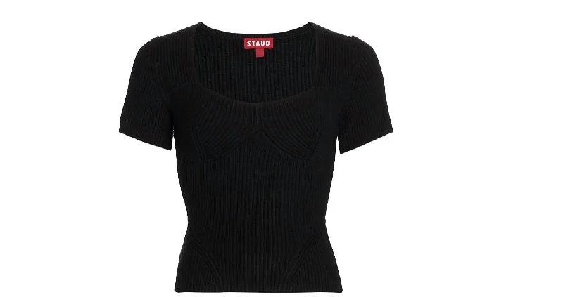 Exclusive Online Offer Buxton Bustier Style Rib Knit Top In Black