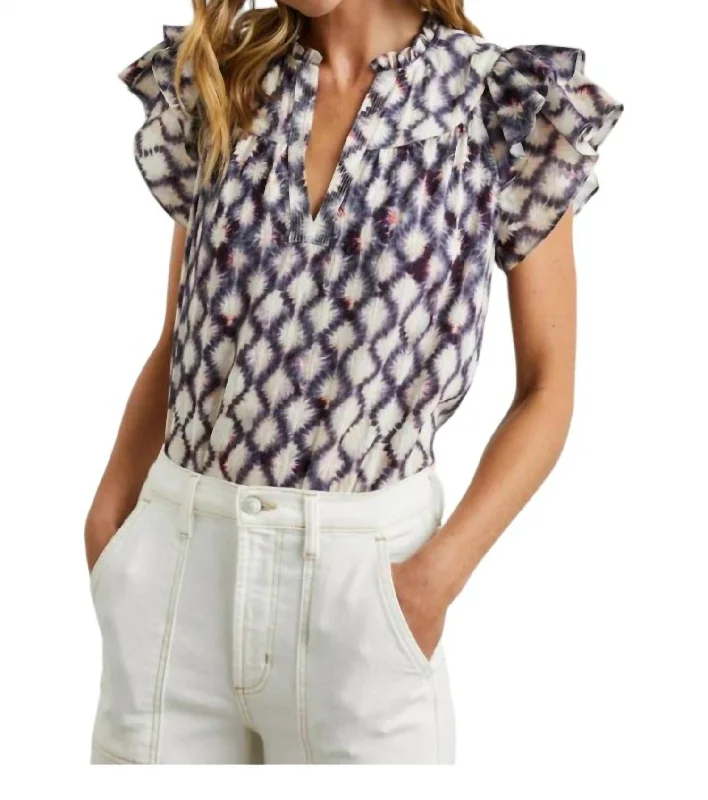 Price Smash Calista Top In Iris Shibori