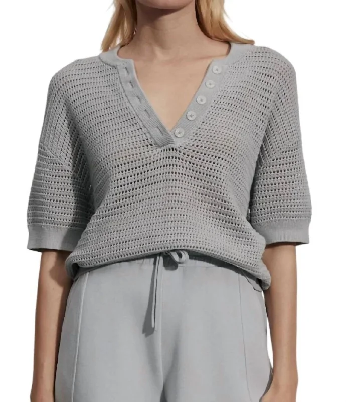 Price Drop Callie Knit Top In Mirage Grey
