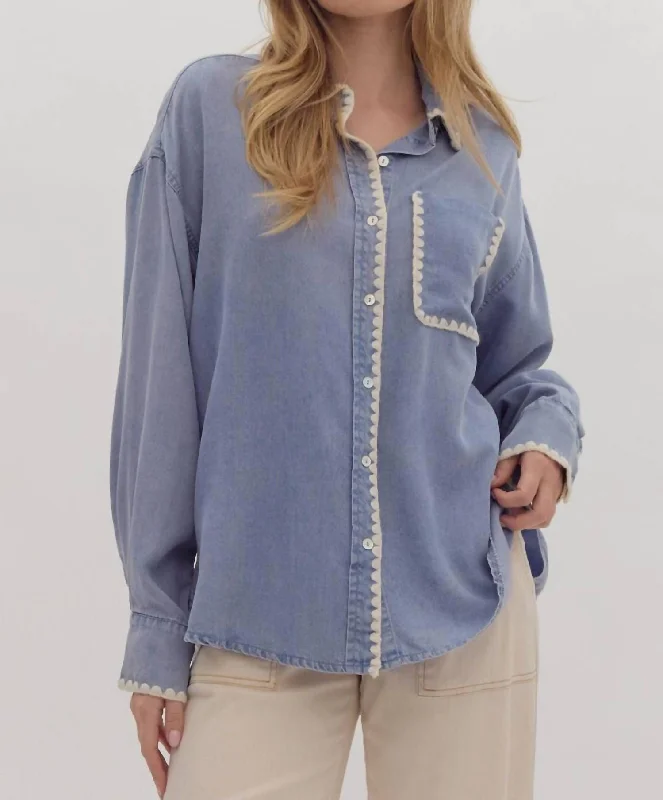 Special Savings Carrie Top In Chambray