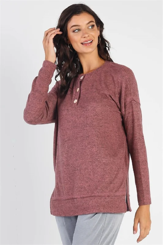 Fantastic Offers Cherish Apparel Flannel Long Sleeve Slit Top