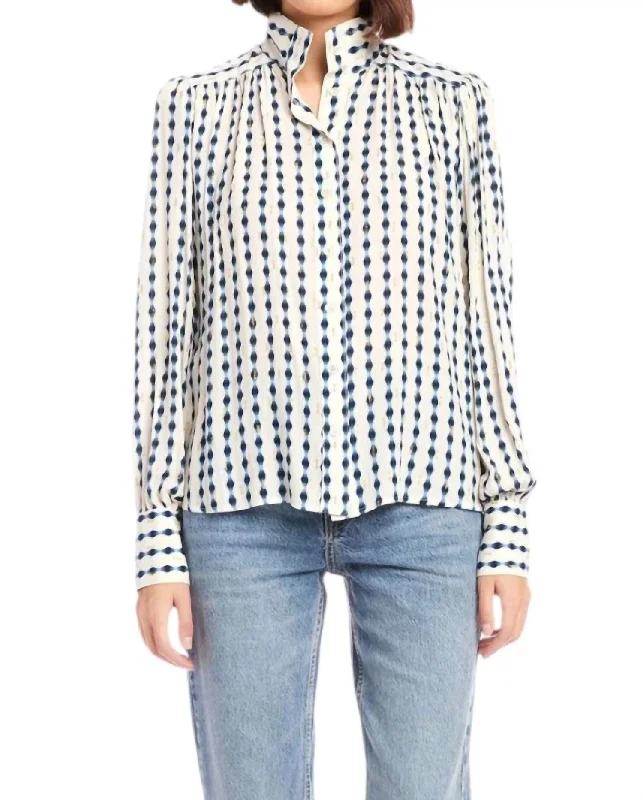 Fantastic Offers Chloe Blouse In White/blue