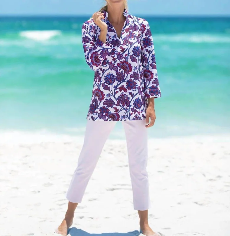 Super Bargain Chris Tunic Top In Floral Americana Multi