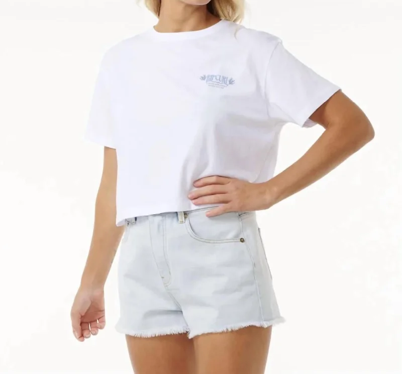 Savings Event Coral Sands Crop Tee In White