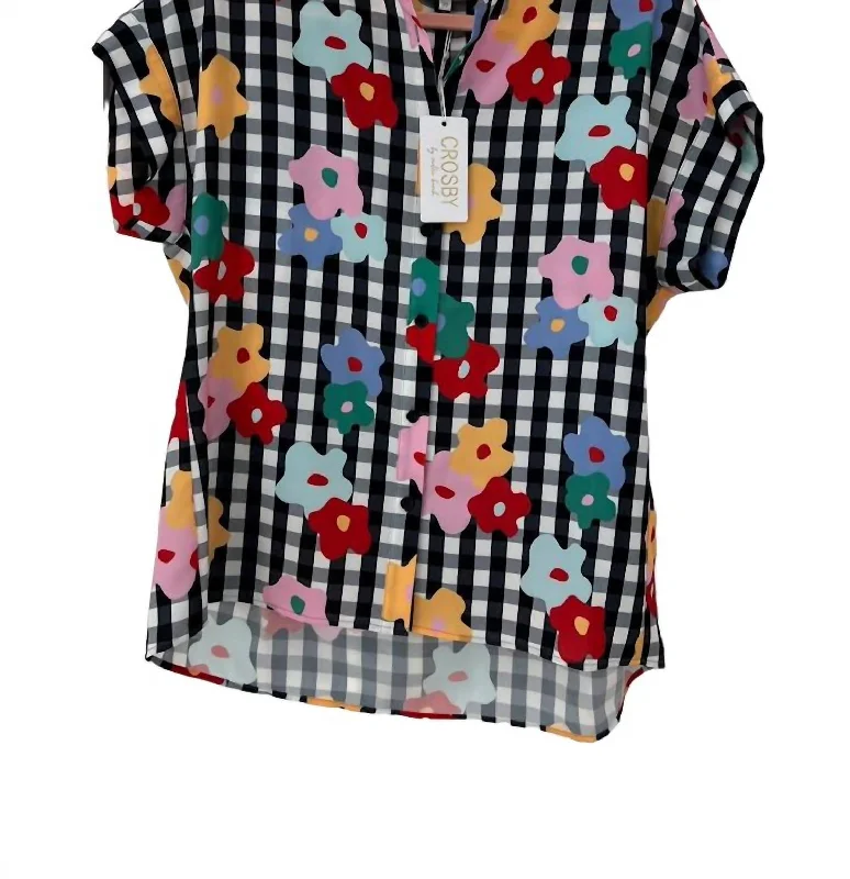 Price Buster Crane Top In Garden Gingham