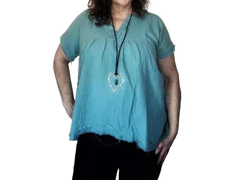 Value Deals Danica Cotton Gauze Top In Teal