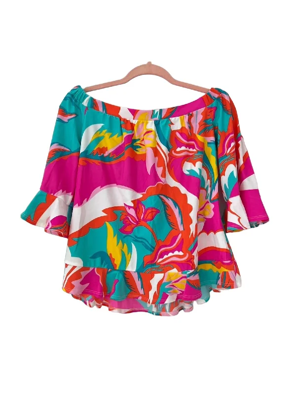 Deal Explosion Demi Top In Mod Floral Hot Pink