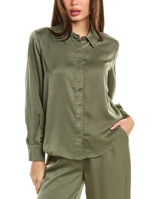 Clearance Event Design History Satin Button-Down Shirt