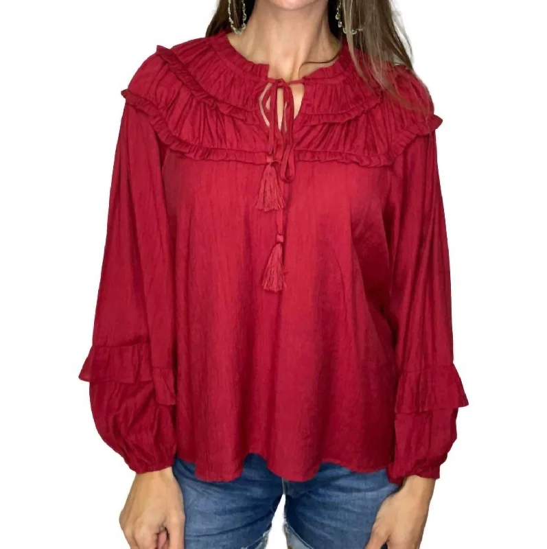 Instant Discount Diana Blouse In Red