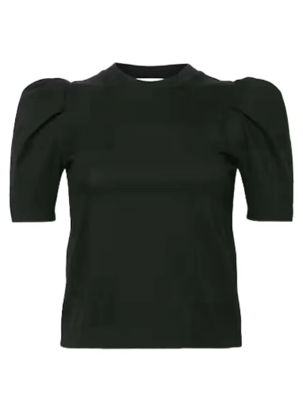 Discount Extravaganza Draped Femme Tee Top In Black