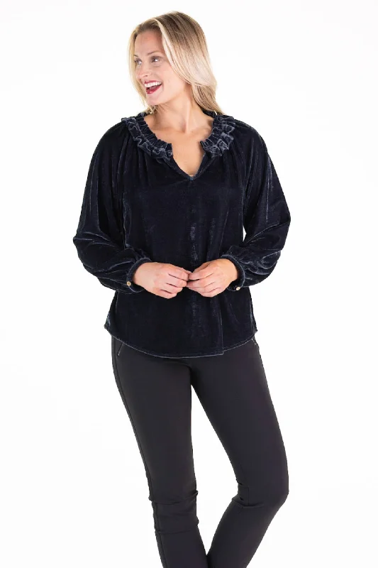 Sale Event Eden Blouse in Slate Velvet
