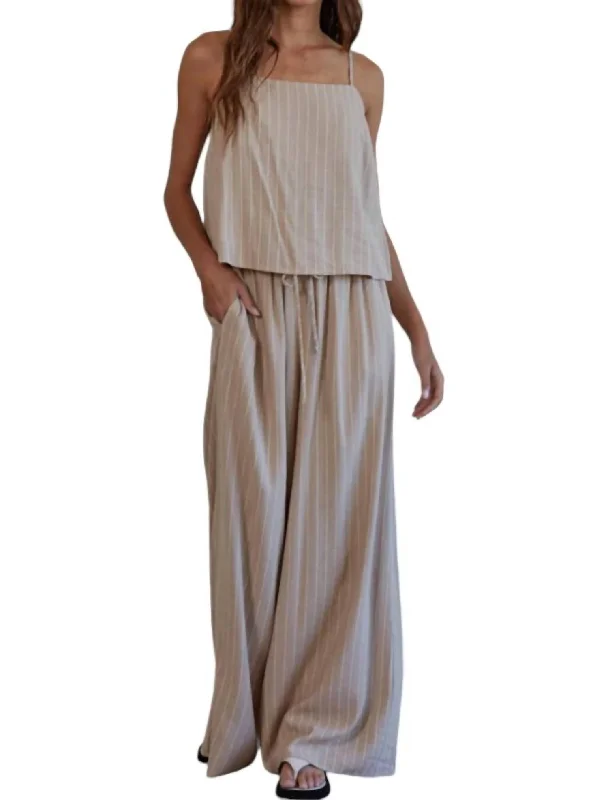 Super Sale Elara Pinstripe Set In Mocha
