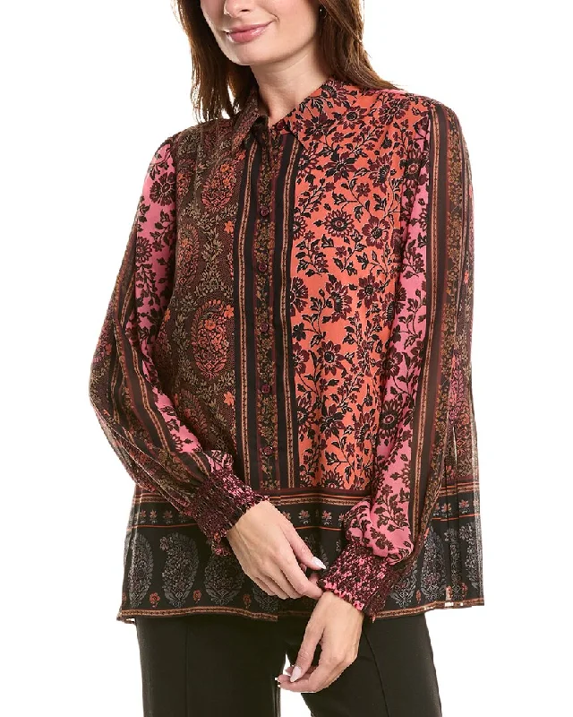 Special Buy Elie Tahari Smocked Cuff Blouse