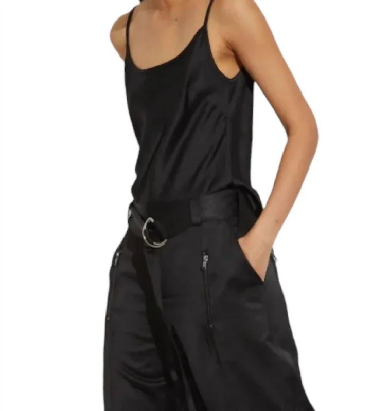 Super Deal Elliot Charmeuse Cami In Black