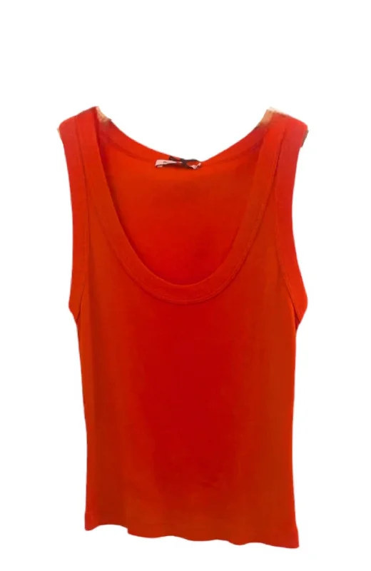 Inventory Reduction Elodie Crop Scoop Neck Tank Top In Pomodoro