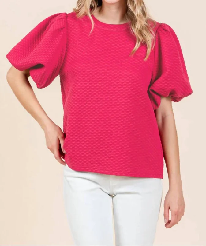Bargain Prices Embossing Texture Top In Berry