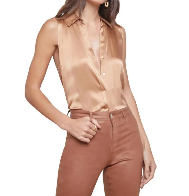 While Supplies Last Emmy Sleeveless Blouse In Macaroon