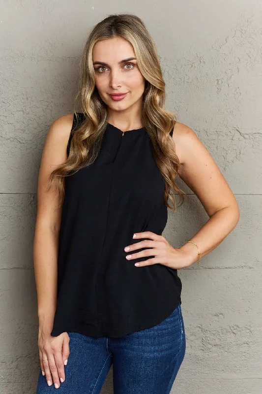 Crazy Deals First Glance Sleeveless Neckline Slit Top