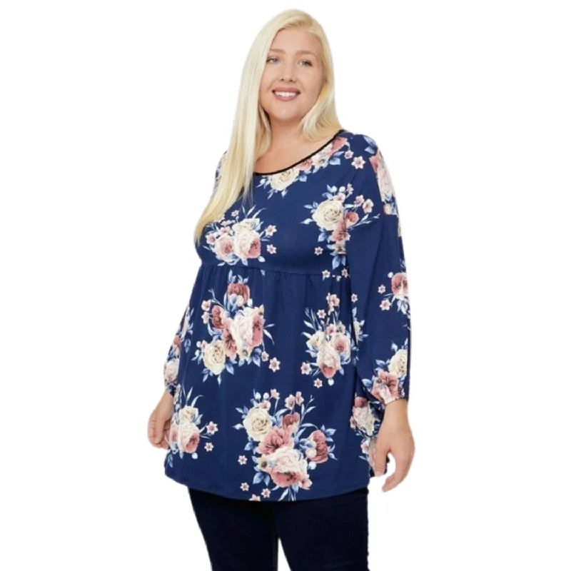 Sneak Peek Sale Floral, Bubble Sleeve Tunic