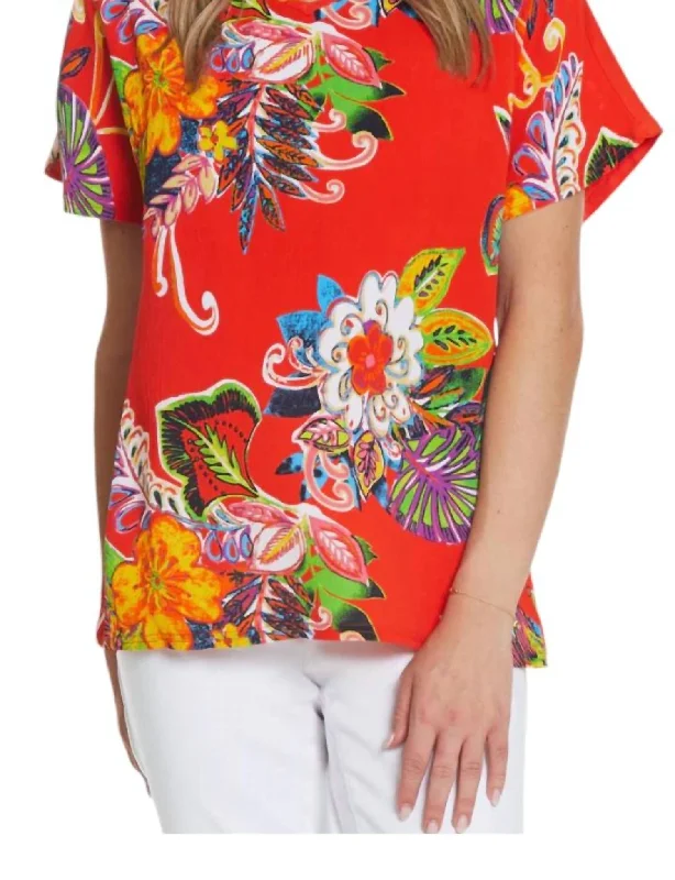 Overstock Sale Floral Top In Multi