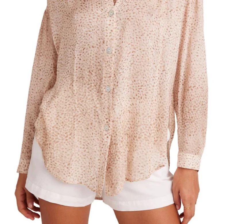 Big Discounts Flowy Button Down Shirt In Salvador Sand