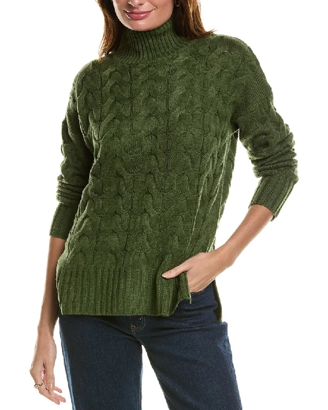 Fantastic Deals Forte Cashmere Luxe Cable Funnel Neck Wool & Cashmere-Blend Tunic