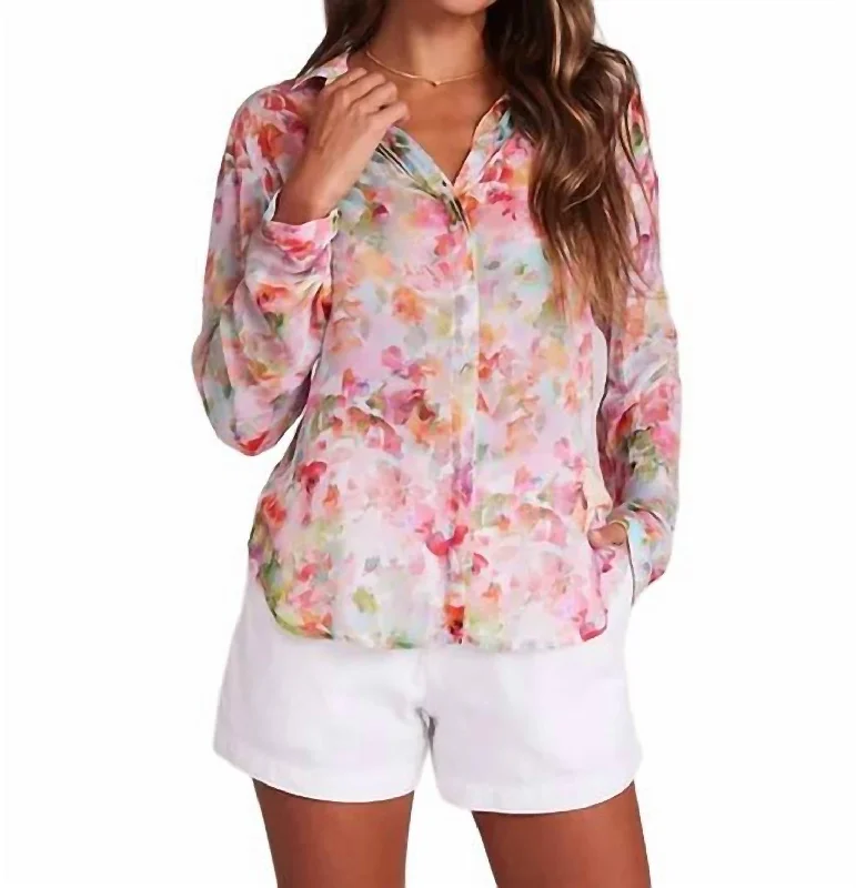 Daily Specials Full Button Down Hipster Shirt In Ipanema Floral Print