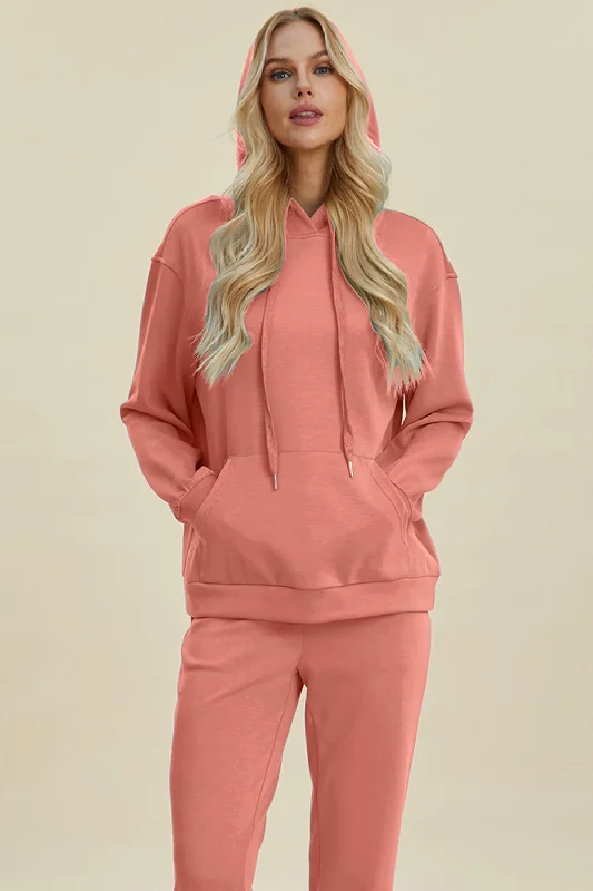 Quick Sale Full Size Air Scuba Drawstring Long Sleeve Hoodie with Kangaroo Pocket