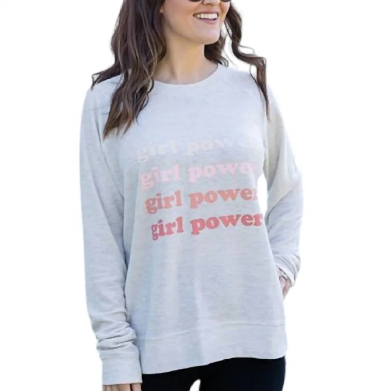 Daily Deals Girl Power Sweatshirt In Grey