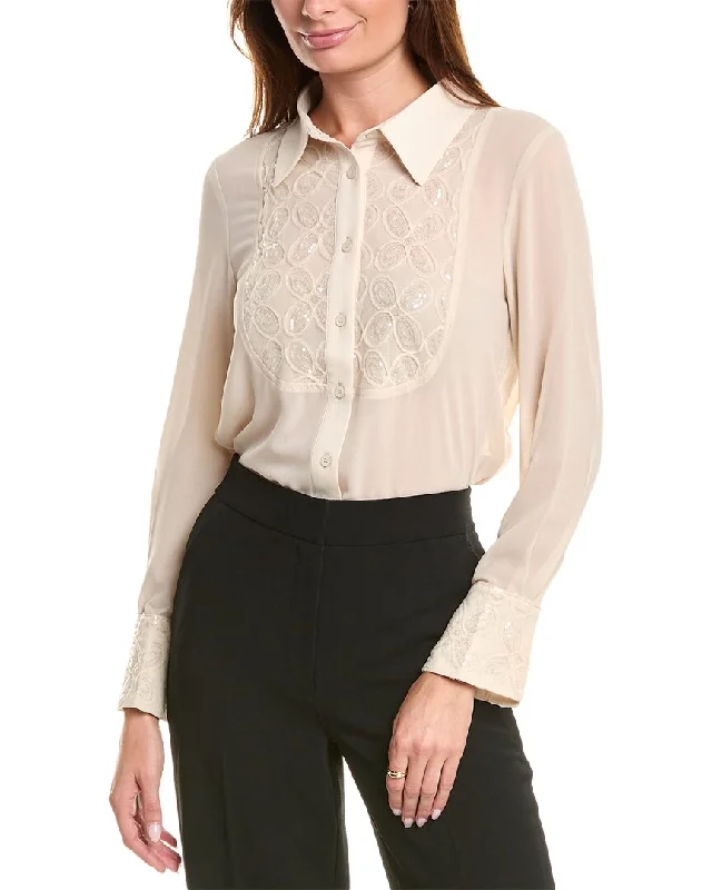 Online Exclusive Gracia Center Glittery Flower Pattern See-Through