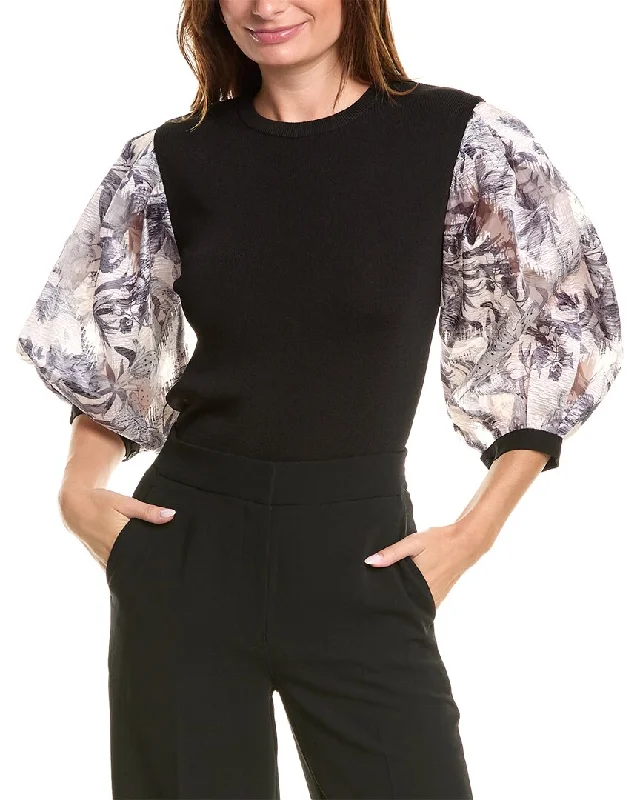 Best Bargains Gracia Floral Print Puff Sleeve Top