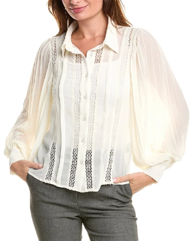 Price Smash Gracia Pleated Sleeve Sheer Blouse