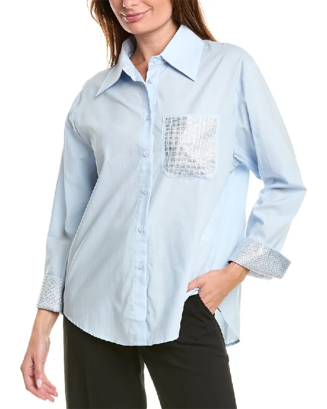 Best Seller Gracia Rhinestone Pocket Shirt