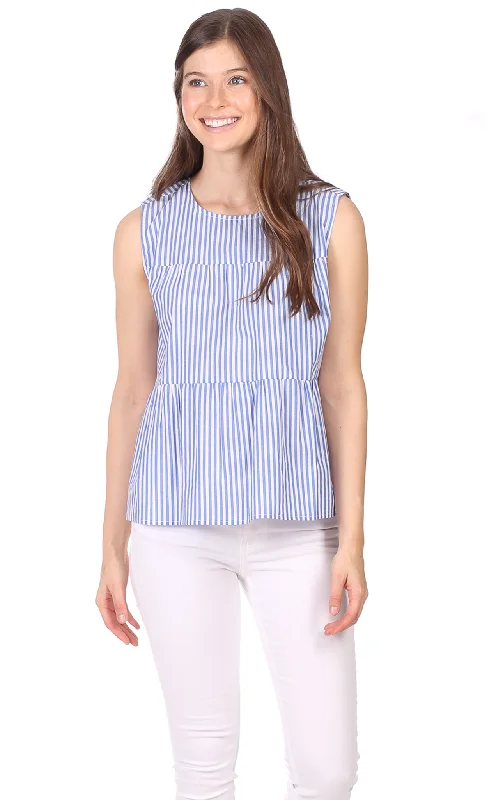 Clearance Items Greta Top in Royal Blue Stripe