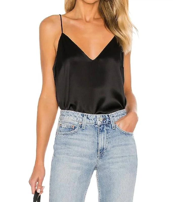 Discount Mania Gwyneth Silk Camisole In Black