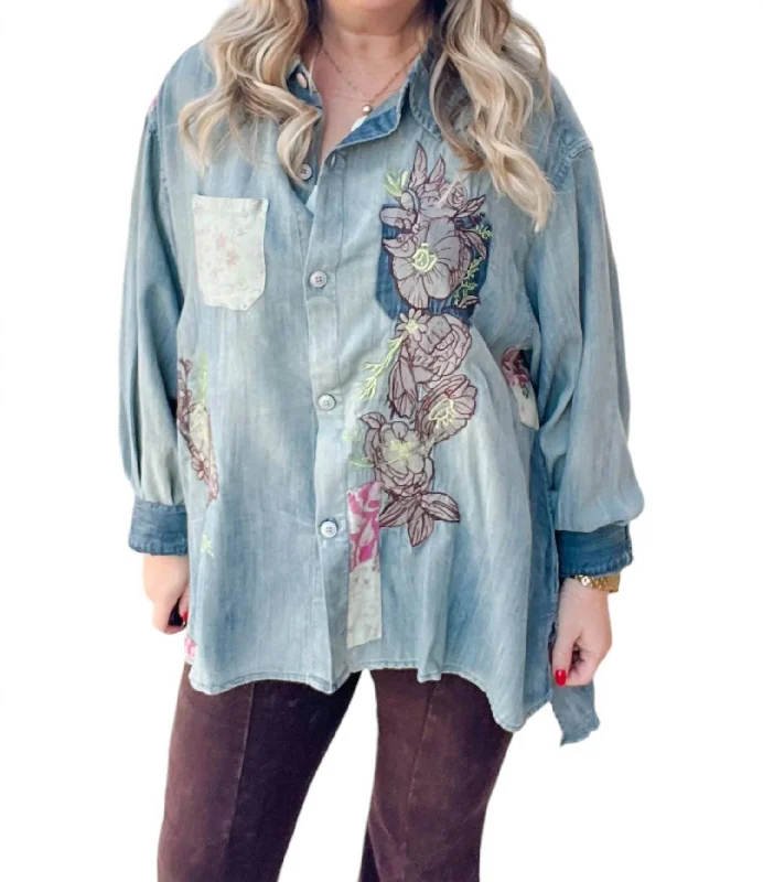 Crazy Deals Gypsy Moon Shirt In Denim