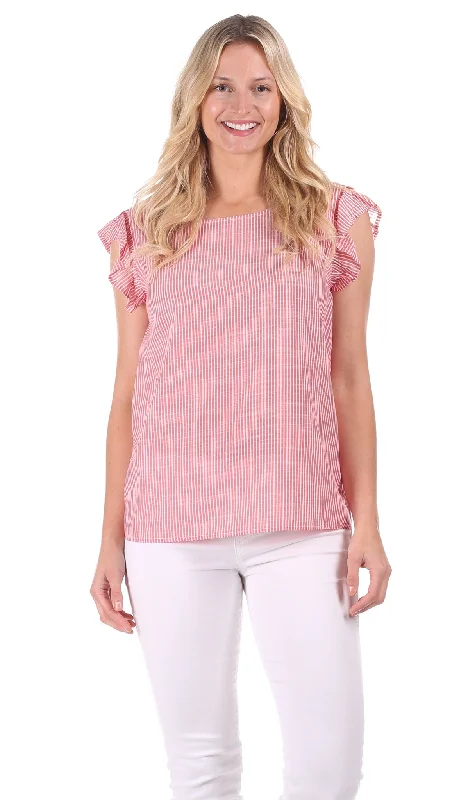 Final Clearance Heather Top in Red Stripe