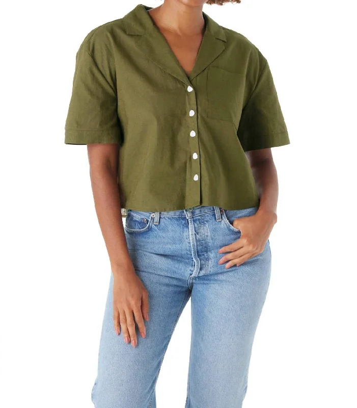 Special Discount Ida Short Sleeves Camp Shirt In Crocodile