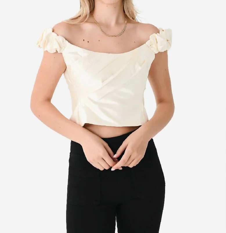 Doorbuster Deal Ileana Off Shoulder Top In Cream