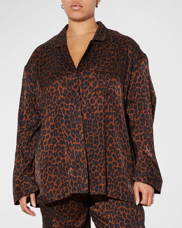 Bonus Savings Iris Leopard-Print Button-Front Shirt