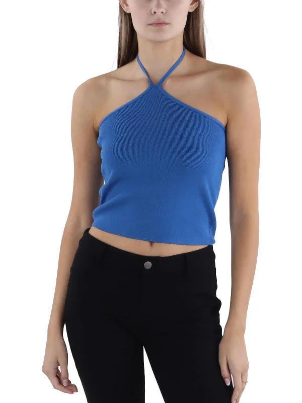 Epic Deals Ivy Womens Crop Sleeveless Halter Top