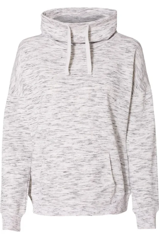 Limited Time Discount J. America Womens Mlange Fleece Cowl Neck Sweatshirt