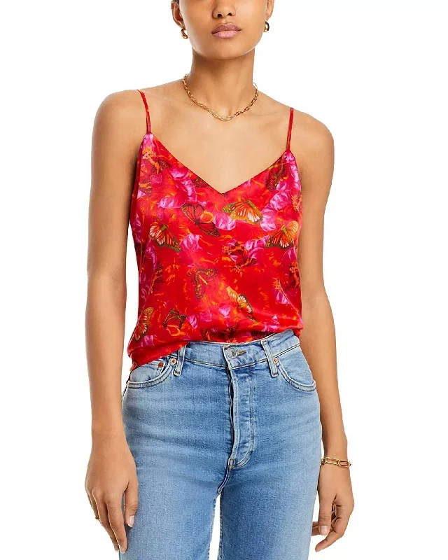 Unbeatable Prices Jane Silk Camisole Top In Multi Butterfly Print