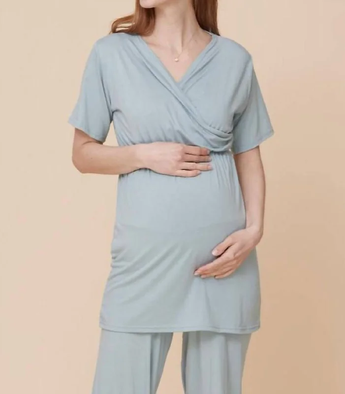 Act Now Jersey Nursing Set In Baby Blue